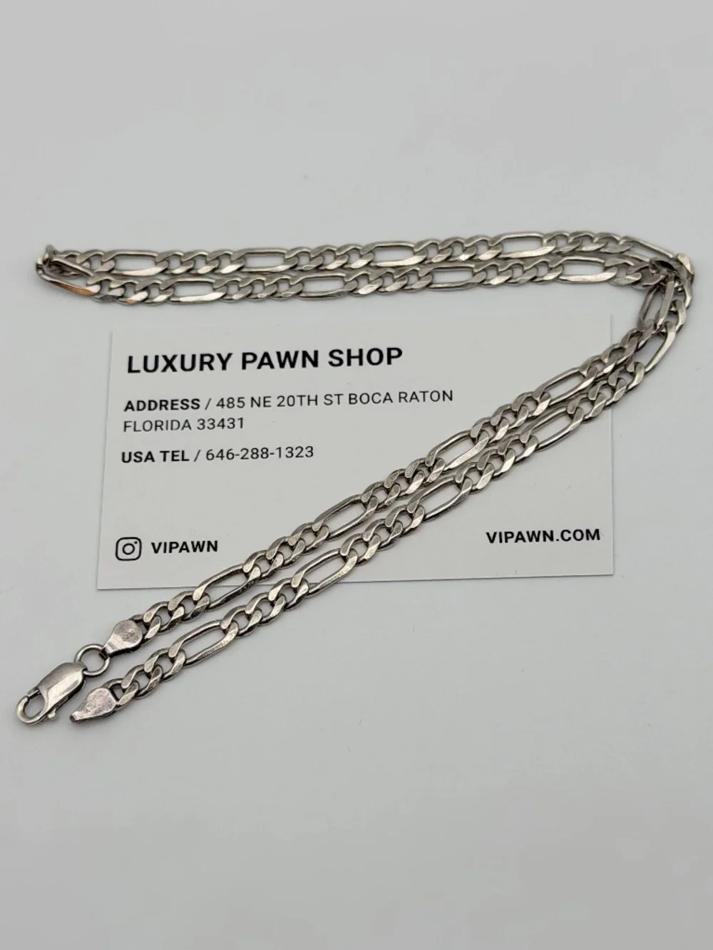 Italy 925 Sterling Silver solid Figaro Chain Necklace 20.5” 6mm